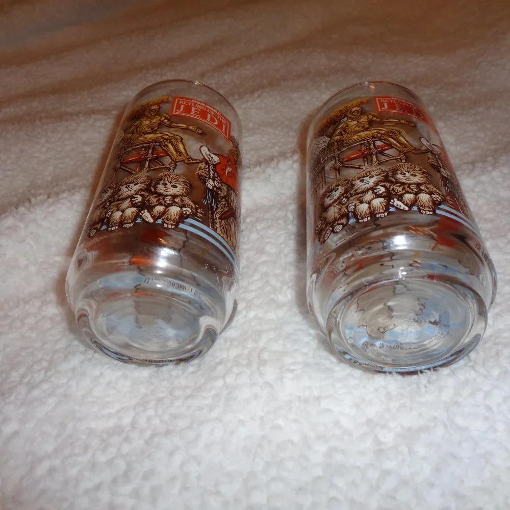 Vintage Retro Star Wars Return of the Jedi Burger King Glasses 1983 (set of 2)
